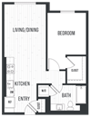 sixth and jackson apartments san jose floor plan 1B